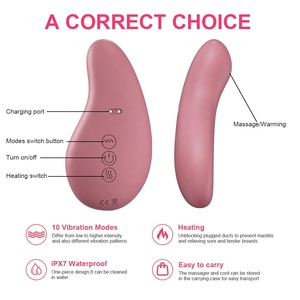 NZMAN aquecimento massageador de lactação para amamentação, 2 em 1 massageador impermeável recarregável com calor e modo 10 vibração - Product Image 4
