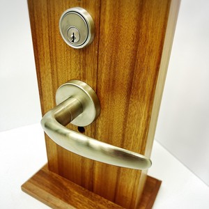 Cerradura de embutir para entrada, estilo moderno con líneas fluidas, juego de manija de puerta, palanca curva dorada simple para dormitorio de villa moderna - Product Image 5