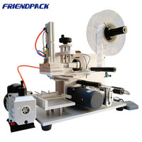 Machine d'étiquetage manuelle autocollante pour bouteilles plates carrées en verre/métal, PLC électrique, bon prix