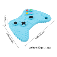 Lot de 2 jouets de dentition en silicone pour bébé, en forme de télécommande et de manette de jeu, sans BPA, doux, pour soulager les gencives douloureuses des nourrissons