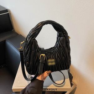 Women Casual Single Shoulder Crossbody Handbag Pleated Zipper Polyester Lining Summer Fashion <b>Bag</b> - Product Image 2