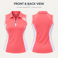 Haut de tennis sans manches personnalisé pour femme, séchage rapide, col zippé, respirant, avec empiècements en mesh, idéal pour les entraînements et les matchs de tennis