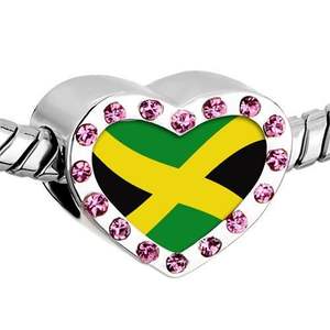 925 Sterling Zilveren Sieraden Enamel Zwart Geel Groen Charm Hart Jamaica Kleur Bedels - Product Image 4