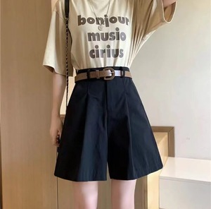 S-3XL nuova estate pantaloncini a vita alta <span class=keywords><strong>eleganti</strong></span> da donna pantaloni larghi larghi Casual tinta unita senza cintura corea dolci ragazze