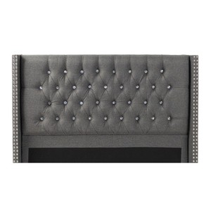 Modern Queen Size Soft <b>Bed</b> Diamond Tufted Headboard Eco-Friendly Durable Design <b>Pine</b> Wood <b>Frame</b> Plastic Legs Blue Home Furniture - Product Image 6