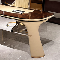 Table de bureau en bois massif personnalisée pour PDG Ensemble table et chaises de bureau de luxe moderne