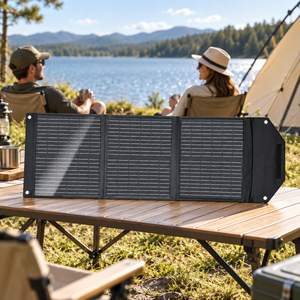Panel Solar Plegable de Tres Pliegues de 60W 18V con Acabado Mate PET y Salidas DC y USB - Product Image 2