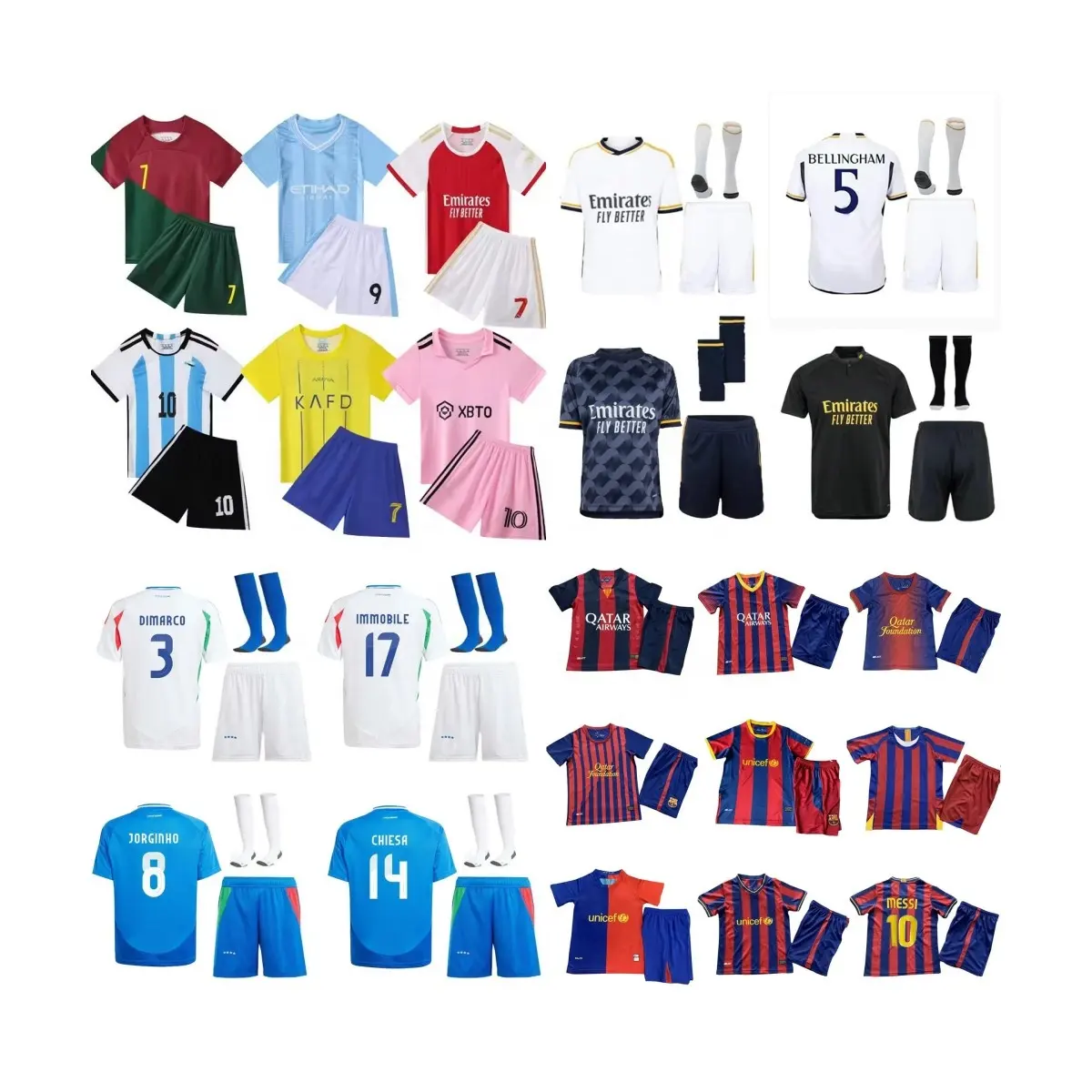 23/24 Miami Messi Jersey Madrid Ronaldo Heren Voetbalshirt Voetbalshirt Voor Kinderen Voetbalkleding