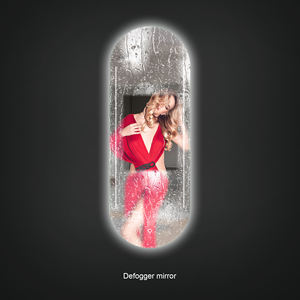 Bathnologie Miroir de salle de bain ovale moderne de luxe sans cadre antibuée intelligent avec lumière LED montage mural en forme d'arc d'écran tactile - Product Image 4