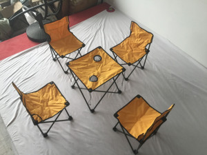 <span class=keywords><strong>Set</strong></span> Sedia e Tavolo Pieghevoli da Campeggio Promozionali all'Ingrosso - Arredamento da Esterno Economico, Sedia da Spiaggia Portatile Moderna in Ferro per Giardino e Pesca - Product Image 6