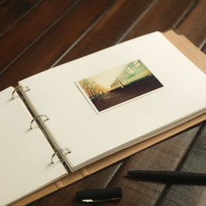<span class=keywords><strong>Album</strong></span> <span class=keywords><strong>photo</strong></span> DIY à 3 anneaux B5, <span class=keywords><strong>pages</strong></span> vierges en carton blanc, carnet de croquis amovible, livre de messages et d'autographes pour étudiants - Product Image 4