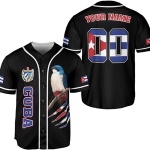 Camiseta de Béisbol de Cuba Personalizada con Logotipo, Bandera de Cuba, Camiseta Cubana Unisex de Manga Corta, Spandex/Algodón, Absorbe la Humedad, Anti-UV - Product Image 6