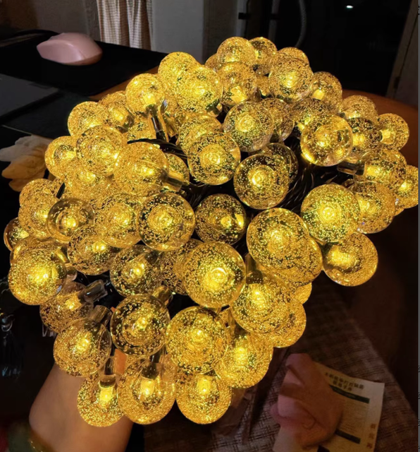 Solar String Lights with Remote Outdoor Waterproof 16 Colors Solar Crystal Globe fairy Lights for Garden Fence Patio Christmas