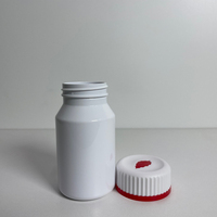 Conteneur à pilules en plastique PET de qualité alimentaire de 60 ml et 100 ml, couleurs personnalisées, bouchon à clapet, impression à l'écran pour capsules de vitamines, gommes