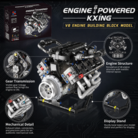 Juguete de Bloques de Construcción de Modelo Eléctrico de Coche Deportivo V8 de Plástico ABS, Unisex, para Ensamblar, Juego de Juguetes, Adorno MOC para Venta al por Mayor