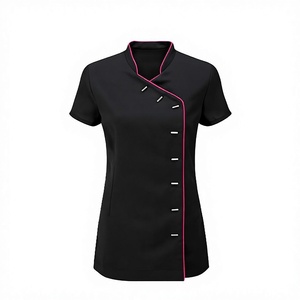 Women Nurse Spa Uniform Button Front Medical Clinic <b>Tunic</b> Knitted Fabric Custom Logo Esthetician Work <b>for</b> <b>Beauty</b> Salon Massage - Product Image 4