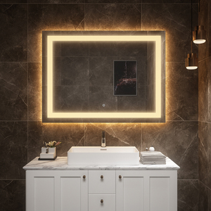 Miroir de salle de bain moderne avec lumière LED Température de couleur réglable pour villa et hôtel Design graphique - Product Image 2