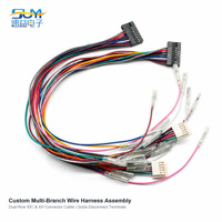 Faisceau de câbles personnalisé OEM multi-branques avec connecteur 16 broches, fiche XH et borne à fourche pour câblage d'équipements industriels