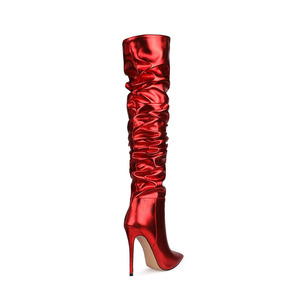 Marque privée Femmes Bottes Longues Talons Aiguilles Dames Couleur <span class=keywords><strong>Rouge</strong></span> Pull-on Pole Dancing Cuissardes - Product Image 2