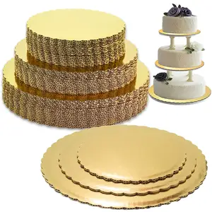 Luxus langlebiges Kuchen fach 3/4/6/8/10/12 Zoll Golden Factory Cake Paper Tray Stand