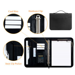 <span class=keywords><strong>Carpeta</strong></span> de cuero PU cartera al por mayor A4 negocios multifunción portátil cremallera maletín tipos de carpetas de papelería - Product Image 6