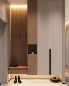 Nouvelle conception <span class=keywords><strong>d</strong></span>'armoire <span class=keywords><strong>d</strong></span>'<span class=keywords><strong>entrée</strong></span> moderne de style crème : armoire multifonctionnelle avec éclairage LED <span class=keywords><strong>et</strong></span> rangement pour <span class=keywords><strong>chaussures</strong></span> - Product Image 6