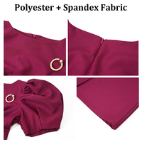 ZYHT 50159 Nouvelle Robe Midi Décontractée à Manches Courtes Bouffantes d'Été, Robe de Soirée Satin Violette Élégante Droite pour Femme