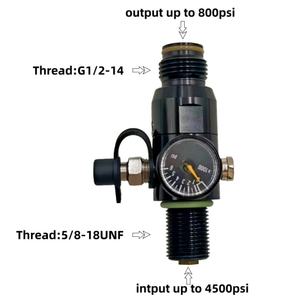 Regulador de Tanque de CO2 ZimaKyfa 4500psi/800psi con Rosca de Entrada 5/8-18UNF, Aleación de Aluminio Negra para Tanque, 1 Año de Garantía - Product Image 6