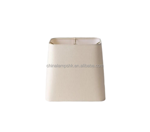 Cream White <b>Mini</b> Square Trapezoid Fabric Lampshade Brass Fitter Small Replacement Shade for <b>Bedside</b> <b>Table</b> Lamp - Product Image 4