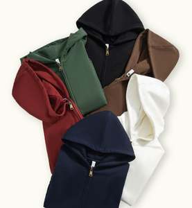 Sudadera tipo cárdigan 100% algodón para hombre, estilo moderno, gruesa, para otoño e invierno, holgada, versátil, informal, deportiva, con capucha, para parejas. - Product Image 1