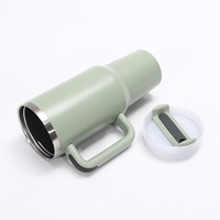 Tumbler Terisolasi 40oz Warna-warni dengan Sedotan, Cangkir Stainless Steel untuk Perjalanan, Kantor, dan Fashion, Logo Dapat Disesuaikan