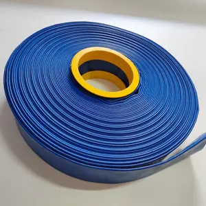 2 '' สีฟ้า 50 เมตรการจัดส่งน้ําแบบยืดหยุ่น PVC Layflat ท่อท่อน้ําพลาสติก