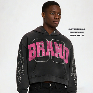 OEM azienda di <span class=keywords><strong>abbigliamento</strong></span> personalizzato Streetwear OEM proprio LOGO felpa con cappuccio per la stampa a sbuffo ricamo goffre i produttori di <span class=keywords><strong>abbigliamento</strong></span> autunnale Custom Custom - Product Image 2