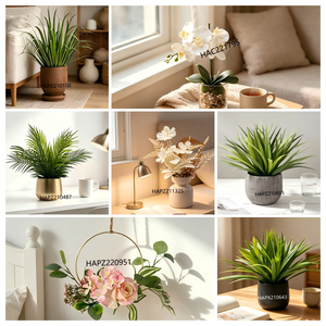 Fleurs artificielles d'eucalyptus et <span class=keywords><strong>de</strong></span> houx mélangées dans un vase en verre avec fausse eau et fausse verdure pour la décoration intérieure <span class=keywords><strong>de</strong></span> la maison - Product Image 5