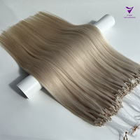 Extensions de cheveux naturels invisibles européens Double Dawn pour tressage, H6, micro-anneaux noués à la main, extensions de cheveux H6 effet plume
