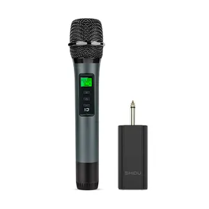 SHIDU U10 Mikrofon Nirkabel UHF Genggam Logam, Mikrofon Profesional Berlaku untuk Setiap Mikrofon Input Perangkat Audio