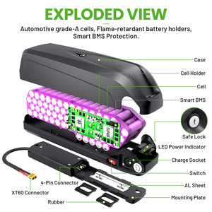 Batterie de vélo électrique en stock dans l'entrepôt européen, batterie de vélo électrique 4 broches, 36V 20Ah 25A BMS, batterie lithium-ion pour vélo électrique - Product Image 5