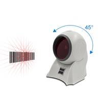 Lector de Códigos de Barras de Escritorio Omnidireccional de Manos Libres JINGXIN con Indicador Luminoso, Escaneo por Infrarrojos, RS232, USB, 1D, 4mil, Láser