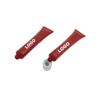 Tube cosmétique 30ml 50ml 70ml, tube en plastique à presser, 25mm, double couche, acrylique, bouchon à vis plaqué or, rouge foncé, sérum, logo personnalisé