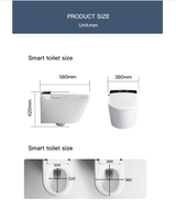 Toilette intelligente suspendue au mur Offre Spéciale avec couvercle à ouverture automatique de la citerne siège chauffant instantané toilette intelligente électrique