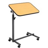 Table d'appoint mobile multi-usage Healthmenex pour bureau à domicile, réglable en hauteur et inclinable, en PB+Acier, pour repas au lit des patients
