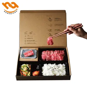 HongQiang Disposable Portable Grill Charcoal Barbecue Bento With Built in BBQ Grills Environmental friendly Lunch storage Box