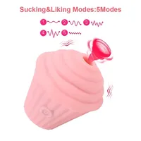 Jouet sexuel pour femme, vibromasseur suceur clitoridien en forme de cupcake, vibromasseur en forme de cornet de glace, suceur de tétons et de clitoris, vibromasseur en silicone pour adultes