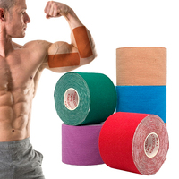 Bande de kinésiologie élastique en coton 5cm * 5m respirante sans latex pour thérapie faciale, lifting doux, soutien des soins de la peau - Récupération sportive