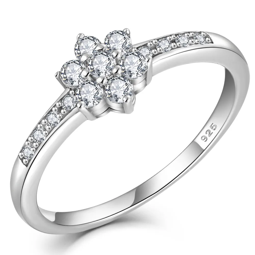Manufacturer High Quality Moissanite Ring 925 Sterling Silver Free Custom LOGO Engagement Rings For Girlfriend