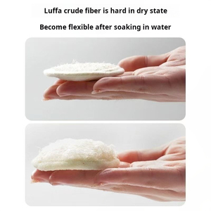 Toalla de baño de luffa ovalada natural para lavar la cara, paño creativo de luffa para desmaquillar - Product Image 5