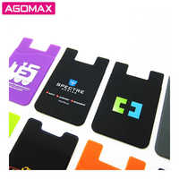 Porte-cartes de visite promotionnel portable en silicone durable avec adhésif pour iPhone X, taille personnalisable, OEM, couleur unie, complet