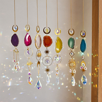 Attrape-soleil en cristal d'agate naturelle, ornement mural bohème, attrape-lumière en cristal prismatique pour fenêtre, décoration de maison, cadeau
