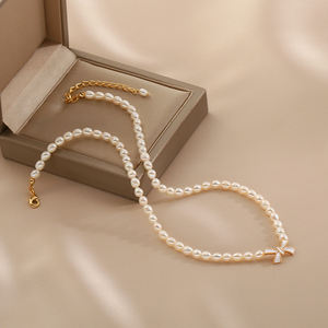 สร้อยคอมุกน้ำจืด 1471 เม็ด พร้อมตัวล็อกชุบทอง 14K สไตล์วินเทจ สำหรับงานแต่งงานและงานหมั้น - Product Image 3