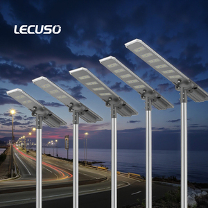 LECUSO Economic High Brightness 60W 100w 120w 150w IP65 Waterproof 6000K 3-Year Warranty All in One <b>LED</b> Solar Street <b>Light</b> - Product Image 1